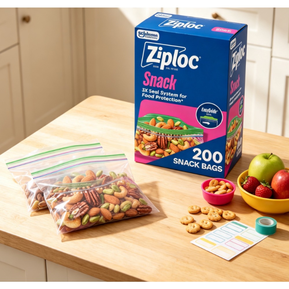 Food Snacks Brands - Ziploc ® Marken-Snackbeutel mit EasyGuide ™