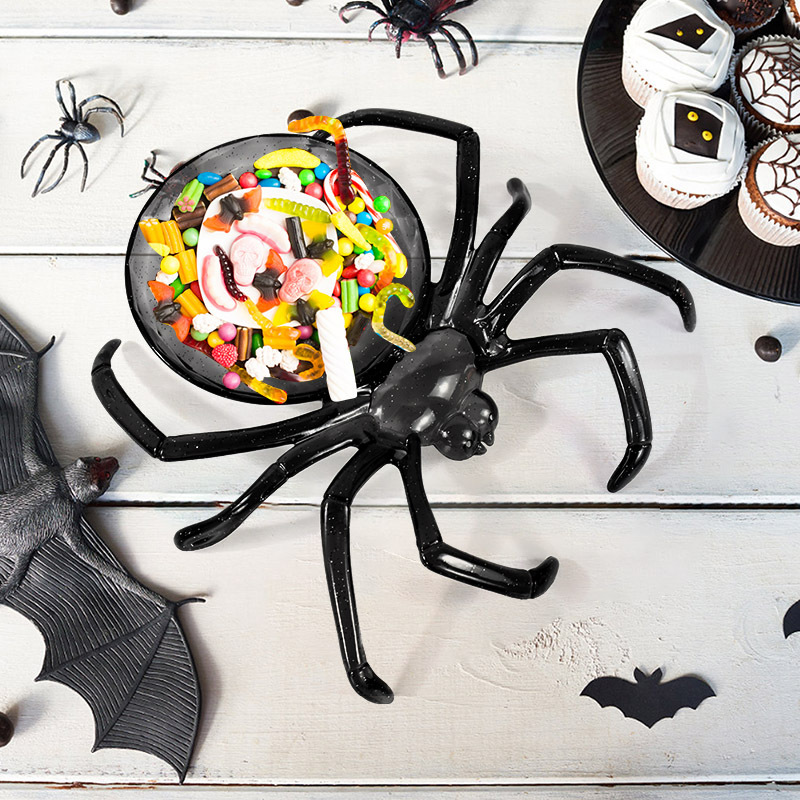 Food Halloween Snacks - Halloween Spinnenförmige Schale Obstteller Lebensmittelbehälter Süßigkeiten-Keksdose