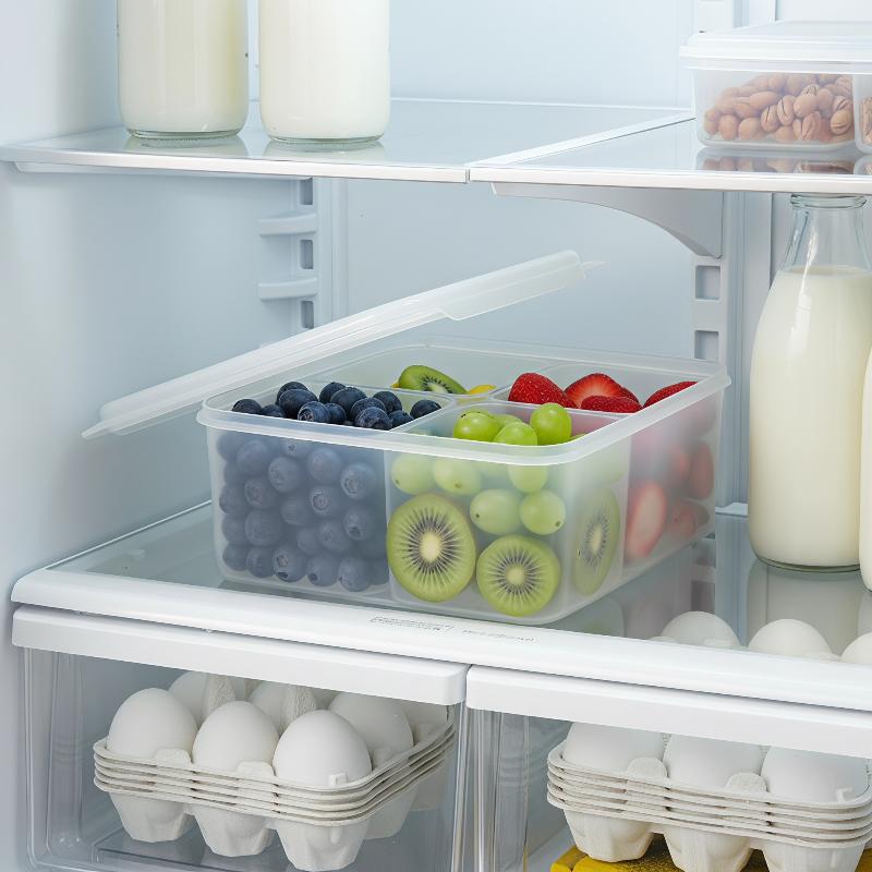 Food Prep Snacks - 4-in-1 Kühlschrank-Frischhaltedose Transparente Lebensmittel-Aufbewahrungsbox M/L Größe