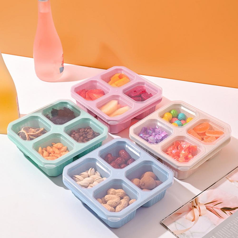 Food Prep Snacks - Snackbehälter-Set mit 4 Fächern, Wiederverwendbare Lebensmittelbehälter