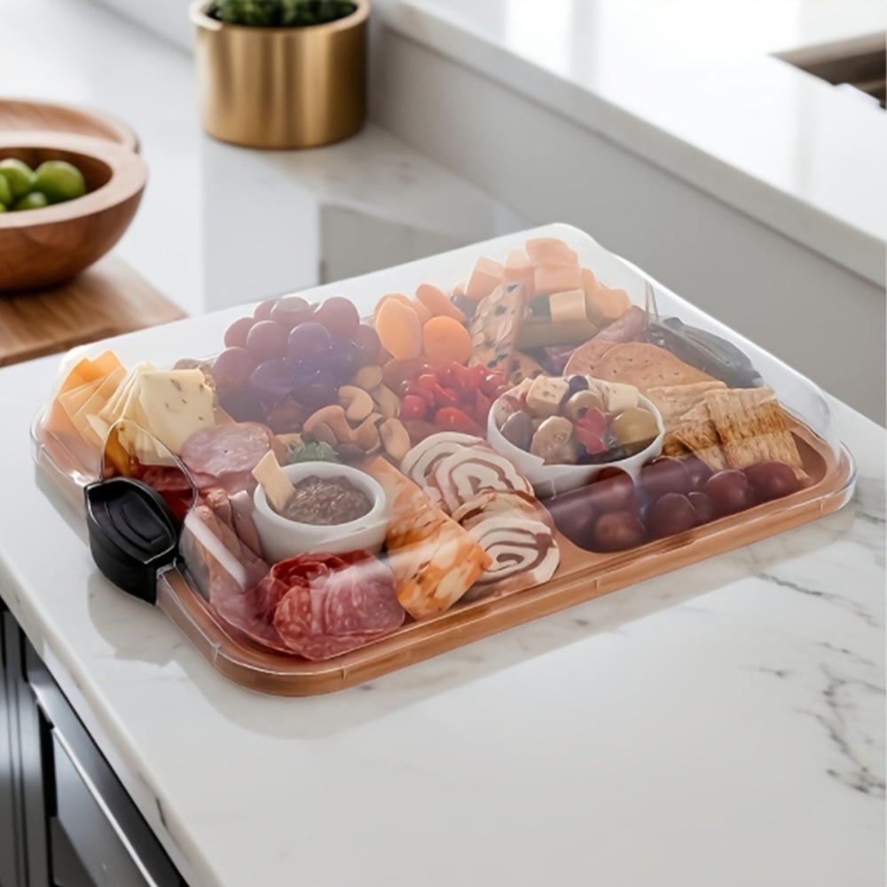 Food Snacks In Japan - Hölzernes Unterteiltes Snack-Tablett Quadratischer Haushalts-Servierteller Küchen-Schneidebrett