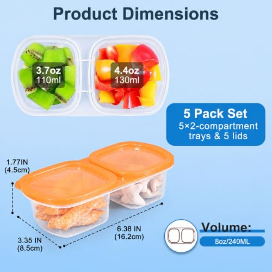 5er-Pack Wiederverwendbare Sna – Food Prep Snacks Bewertung und Preis